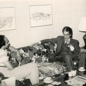 Interviewing the legendary Arab composer Riyad Sonbati in 1980