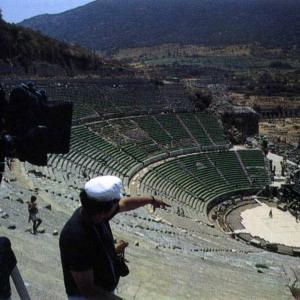 In the Greek amphitheatre at Efes filming 'Merhaba' in 1987