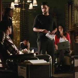 Still of Alfred Enoch Karla Souza Aja Naomi King Katie Findlay and Jack Falahee in How to Get Away with Murder 2014