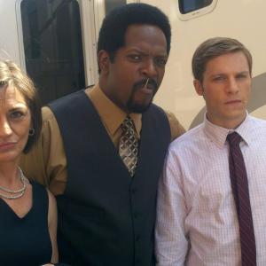 Janet Ulrich Brooks James Vincent Meredith and Steve Lenz on the set of Boss