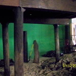 Breaking At The Edge under pier green screen set