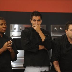 Still of Michael Isabella Angelo Sosa and Tiffany Derry in Top Chef Advantage Chef 2010