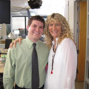 Erich as 'Kevin' with Laura Dern as 'Amy'on the set of HBO's 