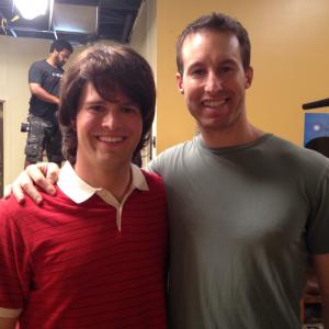 Erich and director Chris Sparling on the set of 