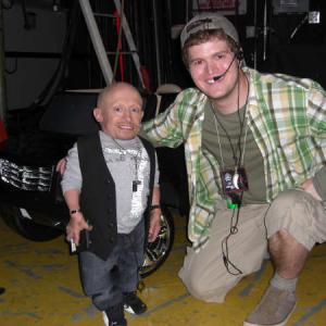 Erich and Vern Troyer at 2008 MTV Movie Awards Erich played Erich the PA with Vern Troyer in Orbits Dirtiest Mouth Moments wwworbitmtvcom