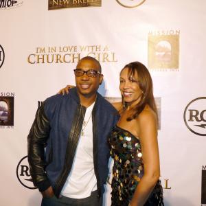 Ja Rule (Miles Montego) and Marjorie Mann (Mother Julia Montego) at I'm In Love With a Church Girl premiere.