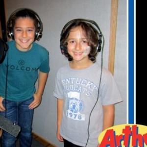Devan at a recording session for Arthur as Tommy Tibble