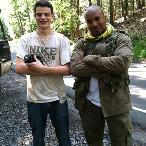 Harold Bridgeforth and Director Logan Fulton on the set of The Last of Us Action Short