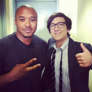 Harold Bridgeforth and Josh Brener on the set of Unreachable by Conventional Means