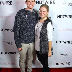 Jeff Larson and Erika SolstenLarson at the premiere of Hotwire