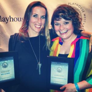 Playhouse West Film Festival. Lacy McClory (Left) Best Actress in a Drama. Kim Beavers (Right) Best Actress in a Comedy Audience Choice.