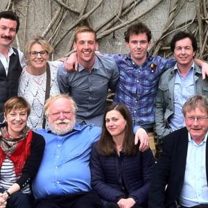 Writer Frank McGuinness and the cast of Carthaginians