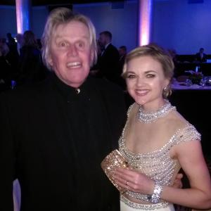 Actor Gary Busey and director Gina Lee Ronhovde at Oscars Night of 100 Stars at the Beverly Hilton in Beverly Hills CA