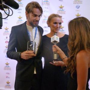 Johan john Matton and Linnea Larsdotter winning long beach international film festival