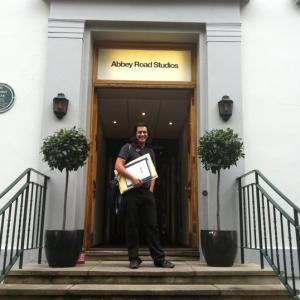 Jehan Stefan (orchestrator) at Abbey Road Studios where composer Maurizio Malagnini recorded music for BBC's TV series 