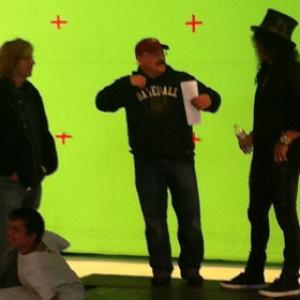 Director of Photography Ron McPherson on set shooting with Slash.