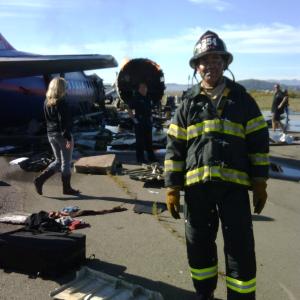 Trauma - Episode 9 - Fire Fighter Between Scenes at Plane Wreckage