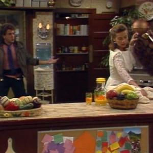 Still of Justine Bateman and Scott Valentine in Family Ties (1982)