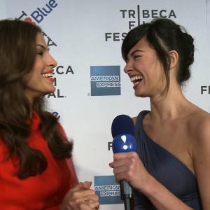 Interviewing actress Eva Mendez at the Tribeca Film Festival 2011