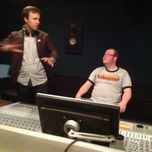 Cormac Donnely and Luke Corradine during dubbing sessions at Futureworks, Manchester.