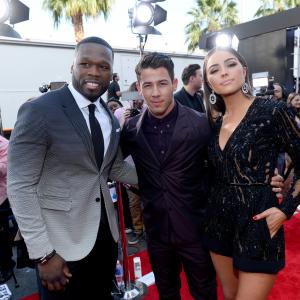 50 Cent Nick Jonas and Olivia Culpo at event of 2015 Billboard Music Awards 2015