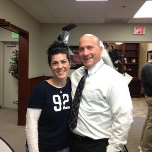 On the set of Managing Payne with Stephanie Meyer.