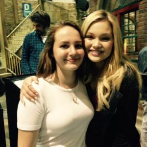 Olivia Holt I Didnt Do It and Mandalynn after the episode wrapped its live taping
