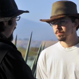 Dankmar Garcia and Director Sergio Sanchez on location of Tequila (2011).