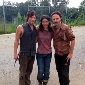 Juliana Harkavy Norman Reedus and Andrew Lincoln in The Walking Dead