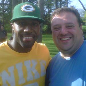 On the set of Royal Pains with Green Bay Packers Wide Receiver Greg Jennings