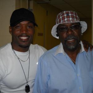 TC and Demond Wilson on the set of Measure of a Man stageplay