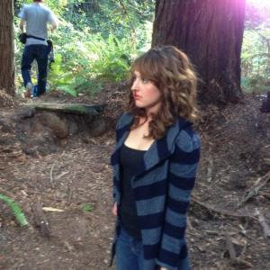 Alisha Peats on the set of Redwood.