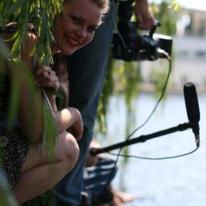 Tjasa in Berlin filming Gewohnheit ist ein Himmelschatz by Tiptoe Films and Fleischfilm