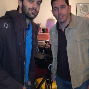 On the set of Buddy Hutchins with director Jared Cohn
