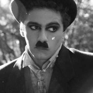 Federico Friciello as Charlie Chaplin on the set of 