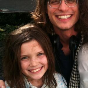 Cameron Protzman with Director/Actor Matthew Gray Gubler on the set of Criminal Minds 5.16 Mosley Lane.