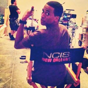 Andre Shanks on the set of NCIS: New Orleans