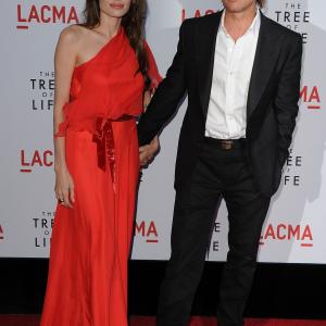 Brad Pitt and Angelina Jolie at event of The Tree of Life 2011