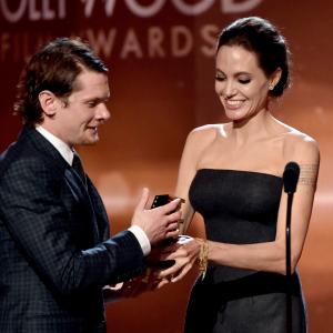 Angelina Jolie and Jack O'Connell at event of Hollywood Film Awards (2014)
