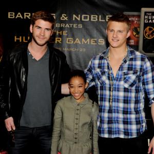 Amandla Stenberg with Liam Hemsworth and Alexander Ludwig  Barnes  Noble Signing at the Grove  March 22 2012
