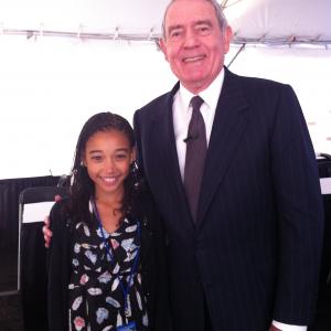 Amandla Stenberg and Dan Rather in the Green Room at the Martin Luther King Jr Memorial Dedication  October 16 2011