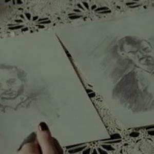 Sinister Man (Kyle Mitchell) and Heavy (Robert Maillet) as police sketches. Haven TV Show - 2013. Episode 409.