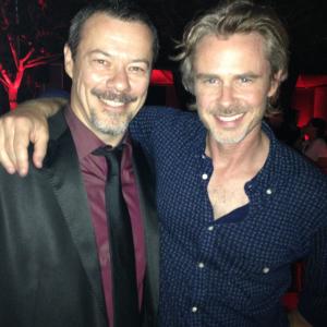 With Sam Trammell at the HBO True Blood wrap party June 2014