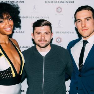 Sam Benjamin  Kyla Frye with Jay Brown at the World Premiere of DOUBLE CROSS Lyric Hammersmith London