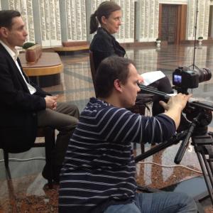 Fruzsina Skrabski and Dániel Farkas (DOP) on the shooting of Silenced shame. Moscow, 2013.