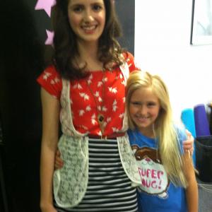 August 2011 Emily with Laura Marano on the set of Austin and Ally