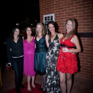 Lynnette Morley (5th) Kittens of Woodlake Preview Screening. (L - R) Actors Amy Weston, (and Choreographer) Teniele Arnold, Jess Cockell, Costume Consultant Kylie Bailey and Lynnette Morley
