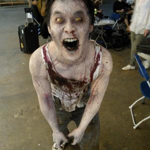 Photo of Andy Yu as Lead Undead Chaser in Universal Orlando commercial. Make-Up Arstist: Conor McCullagh (FaceOff Season 1 winner)
