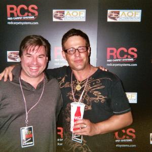 Ron Podell with actor Louis Mandylor. 2009 AOF Film Festival, Pasadena, Calif.