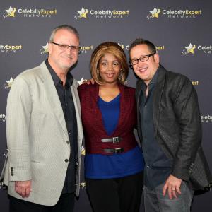 Celebrity Style Expert Author SAGAFTRA Host April burns arriving on the red carpet Precocktail party! with Director Nick Nanton and producer JW Dicks